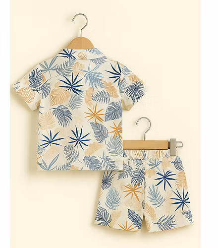 TikQ Kids “Tropical Breeze” Leaf Co-ord Set 🌞🌿🌊