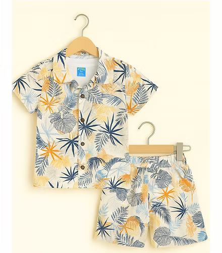 TikQ Kids “Tropical Breeze” Leaf Co-ord Set 🌞🌿🌊